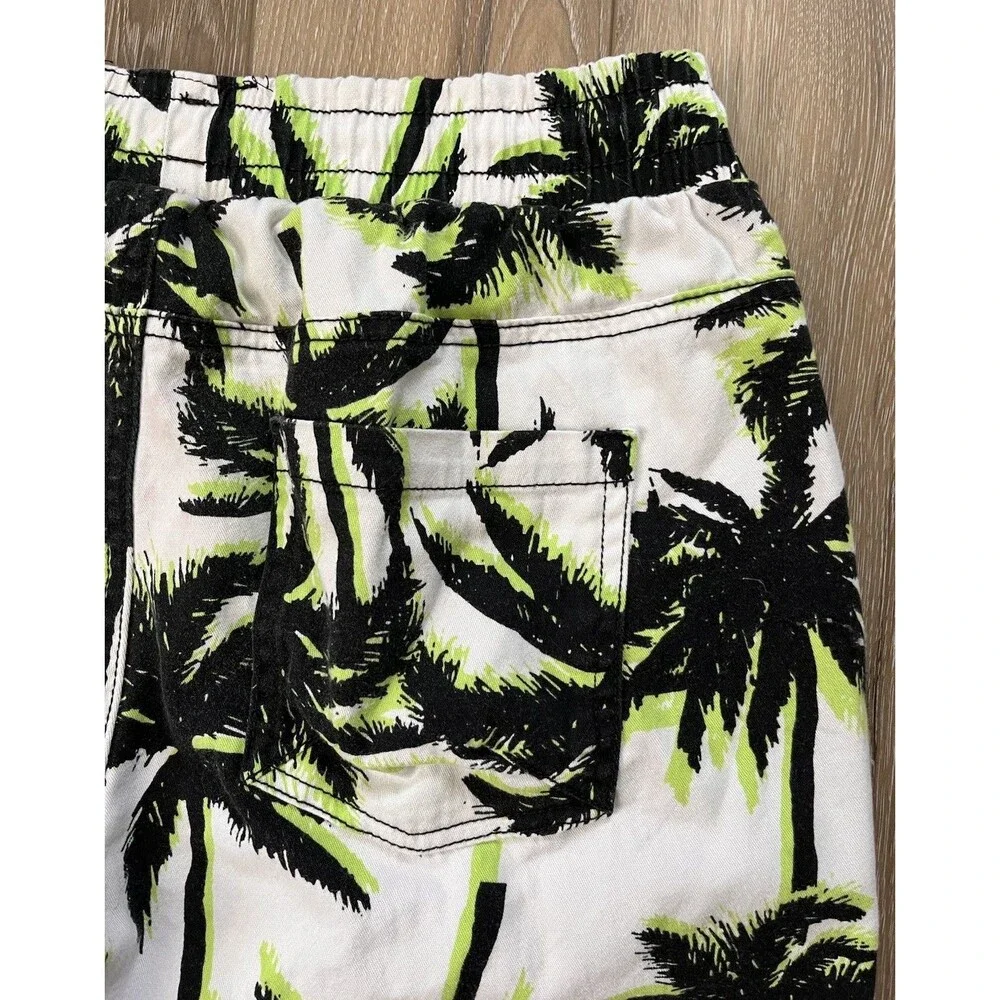 Good Vibes by Drill Clothing Company Palm Tree Drawstring Swim Shorts Sz Medium
